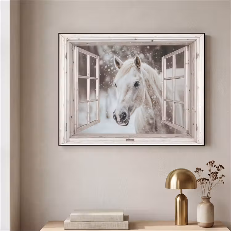 Art Frame - Pferd - Weiß - Winter - Schnee - Durchsichtig - Tiere — 4
