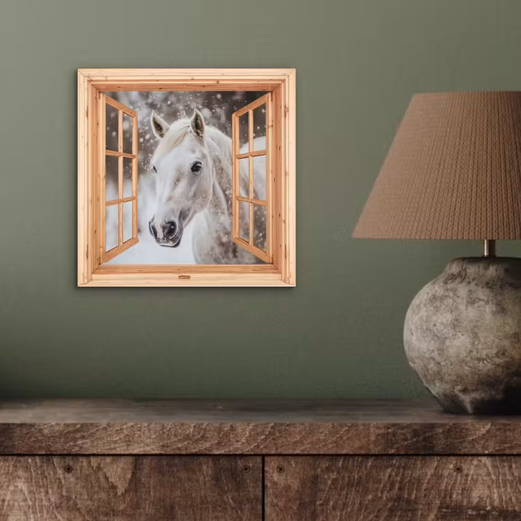 Alu-Dibond-Bild - Durchsichtig - Pferd - Weiß - Winter - Tiere — 3