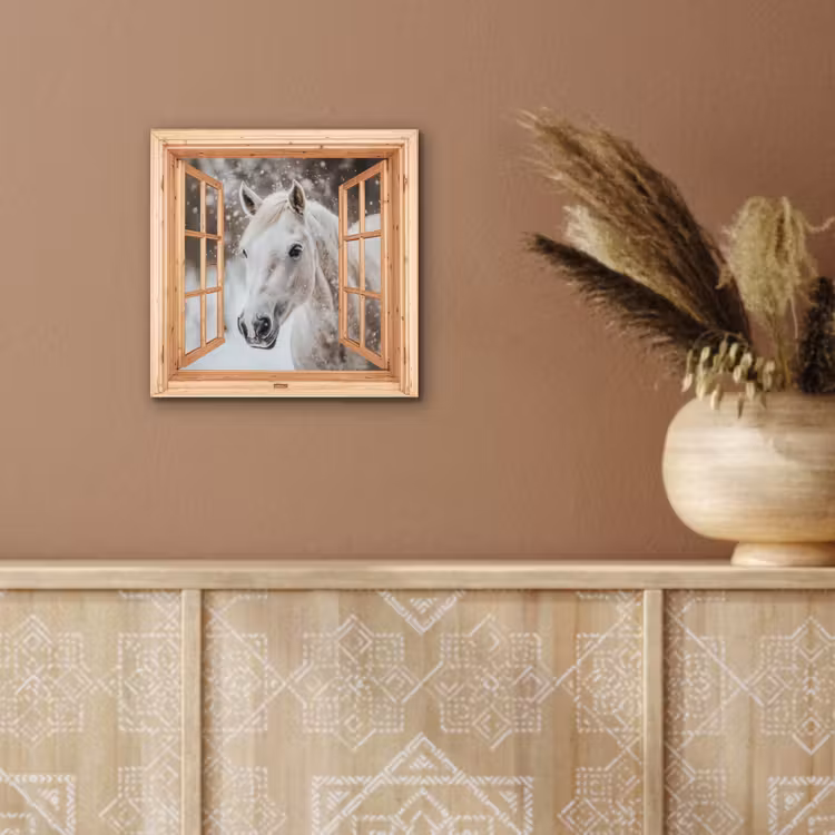 Alu-Dibond-Bild - Durchsichtig - Pferd - Weiß - Winter - Tiere — 5