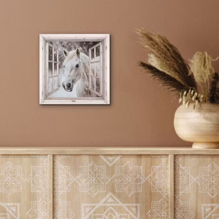 Alu-Dibond-Bild - Pferd - Weiß - Winter - Schnee - Durchsichtig - Tiere — 5