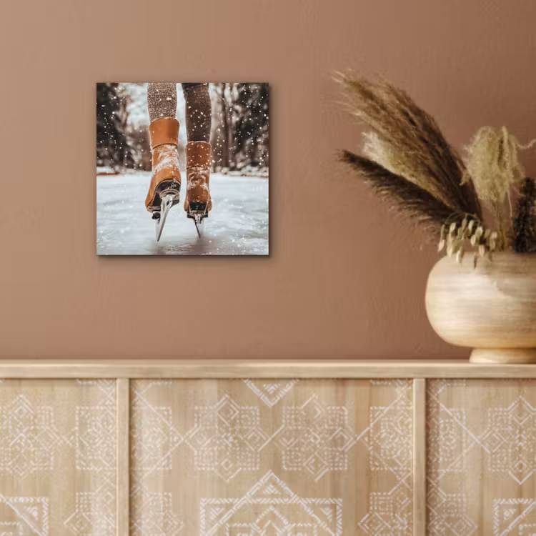 Alu-Dibond-Bild - Schlittschuhlaufen - Eis - Winter - Schnee — 5