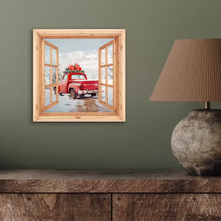 Alu-Dibond-Bild - Durchsichtig - Auto - Weihnachten - Geschenke - Winter - Landschaft — 3