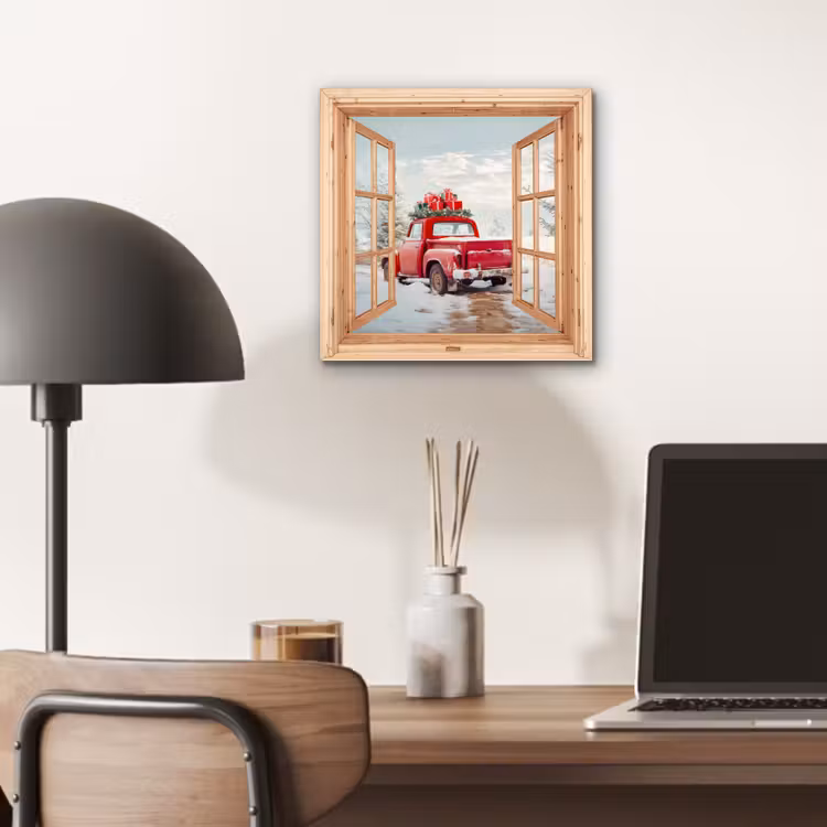 Alu-Dibond-Bild - Durchsichtig - Auto - Weihnachten - Geschenke - Winter - Landschaft — 6