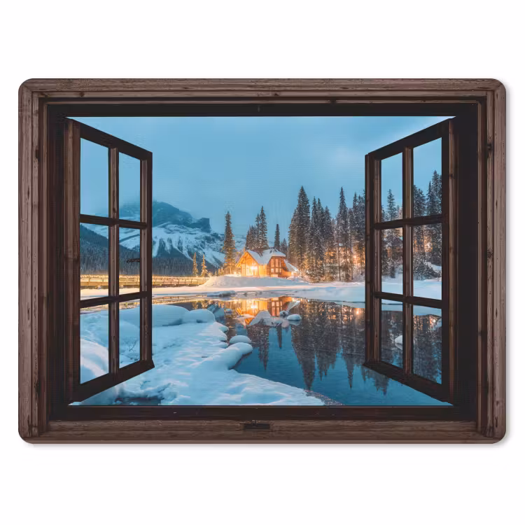 Mauspad - Durchblick - Winter - Landschaft - Natur - Haus - Berge — 1