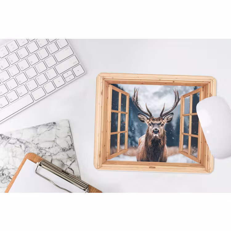 Mauspad - Durchblick - Hirsche - Tiere - Winterlandschaft - Schnee — 2