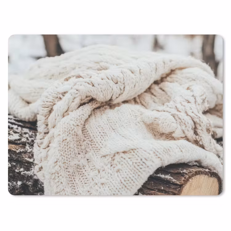Mauspad - Decke - Weiß - Baumstumpf - Winter - Schnee — 1
