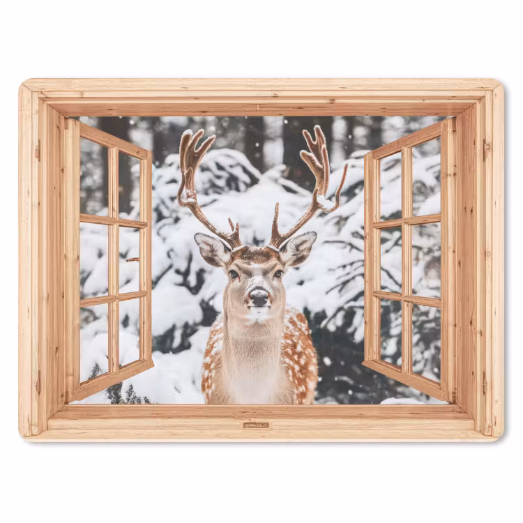 Mauspad - Durchsichtig - Hirsche - Schnee - Winter - Wald - Tiere — 1