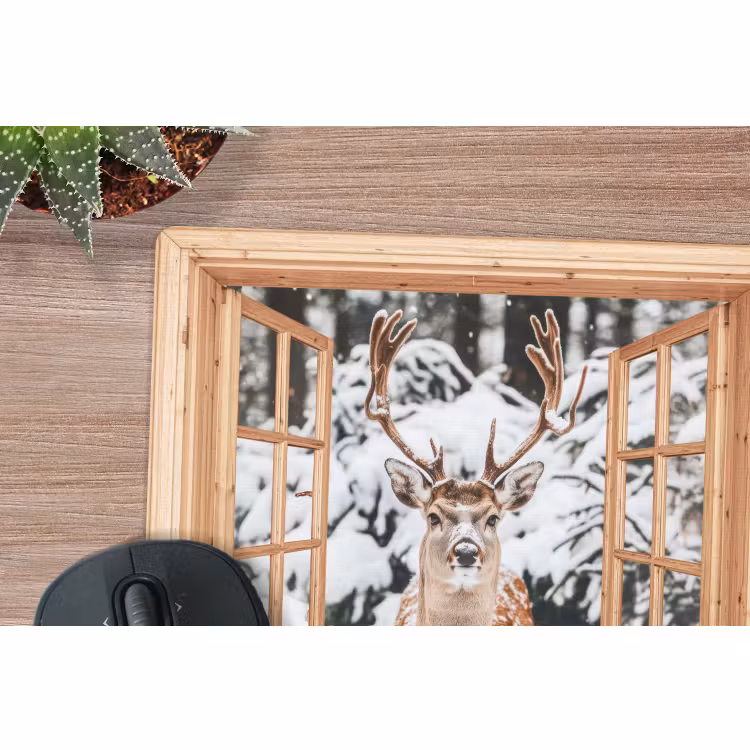 Mauspad - Durchsichtig - Hirsche - Schnee - Winter - Wald - Tiere — 4
