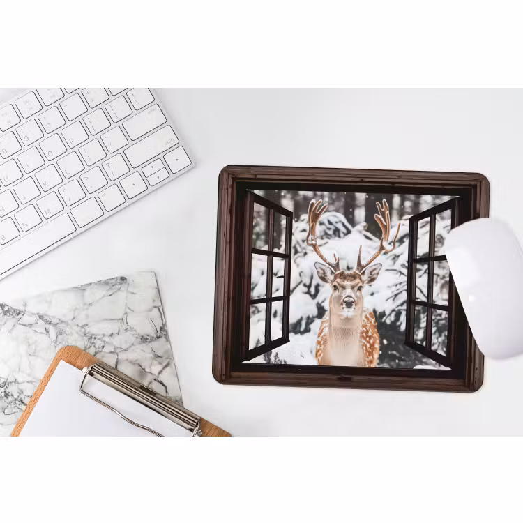 Mauspad - Hirsche - Schnee - Winter - Wald - Tiere - Durchschauen — 2