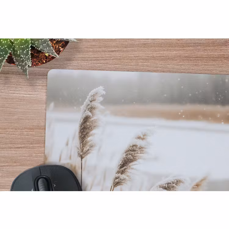 Mauspad - Schilf - See - Winter - Natur - Schnee - Beige — 4