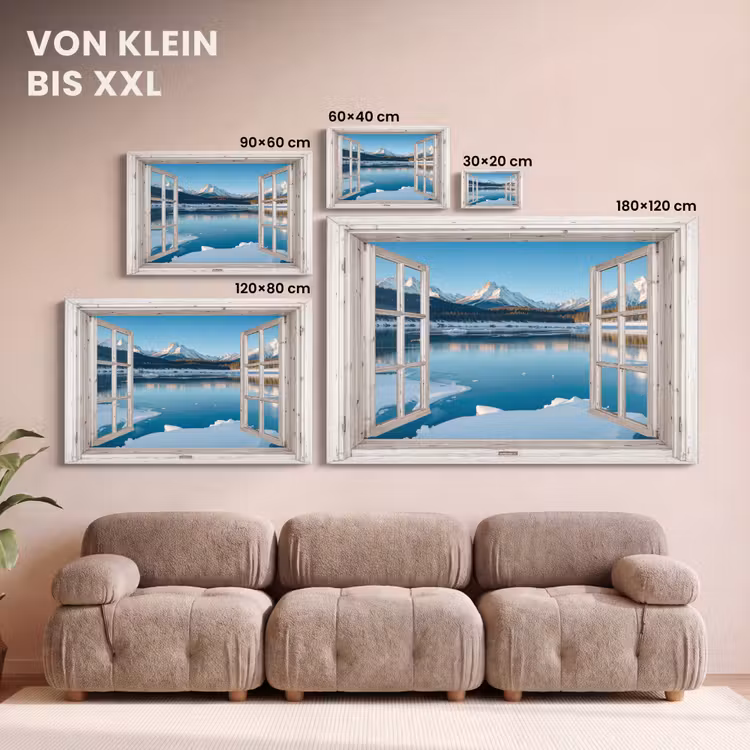 Leinwandbild - Landschaft - Winter - See - Berg - Aussicht - Licht — 6