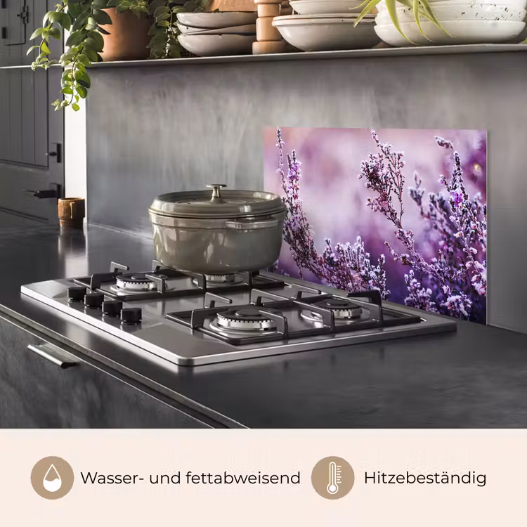 Küchenrückwand - Lavendel - Winter - Blumen - Lila — 3