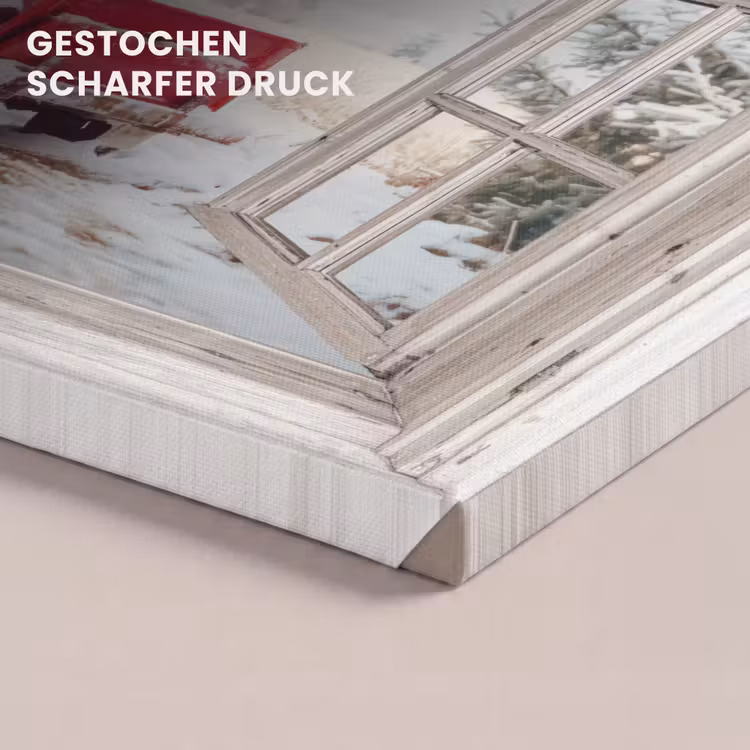 Leinwandbild - Auto - Rot - Geschenke - Winter - Weihnachten - Durchsichtig - Weiß — 4
