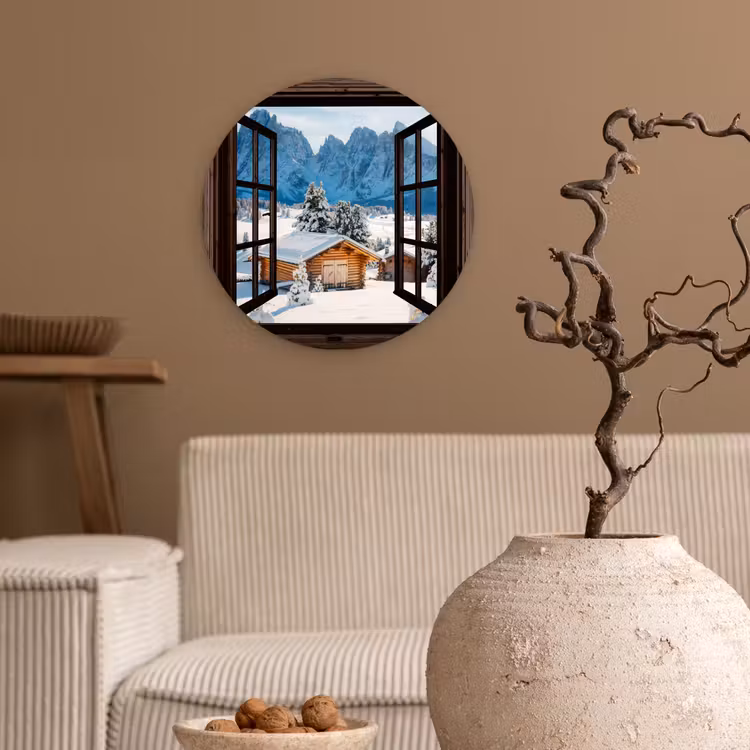 Forexbild Rund - Aussicht - Winter - Landschaft - Hütte - Berge — 2