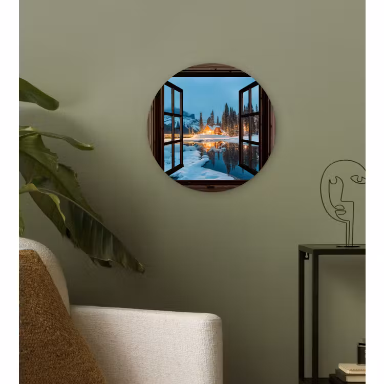 Forexbild Rund - Durchblick - Winter - Landschaft - Natur - Haus - Berge — 3
