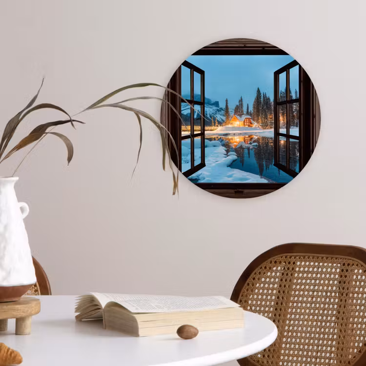 Forexbild Rund - Durchblick - Winter - Landschaft - Natur - Haus - Berge — 4