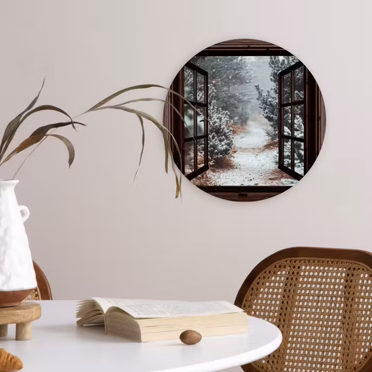 Forexbild Rund - Wald - Winter - Bäume - Natur - Weg - Aussicht — 4