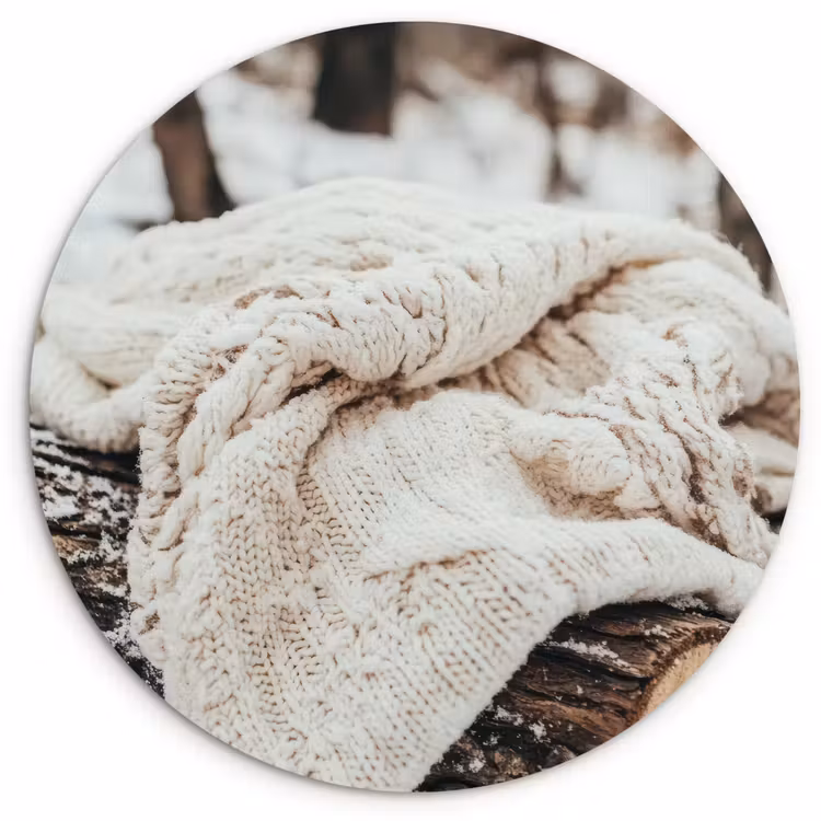 Forexbild Rund - Decke - Weiß - Baumstumpf - Winter - Schnee — 1