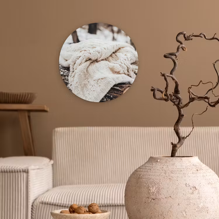 Forexbild Rund - Decke - Weiß - Baumstumpf - Winter - Schnee — 2
