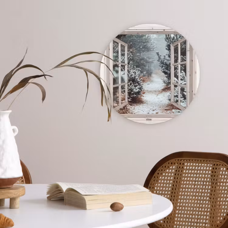 Forexbild Rund - Wald - Winter - Bäume - Natur - Weg - Aussicht - Weiß — 4