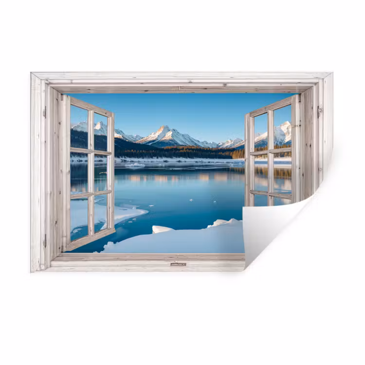 Wandtattoo – Landschaft - Winter - See - Berg - Aussicht - Licht — 1