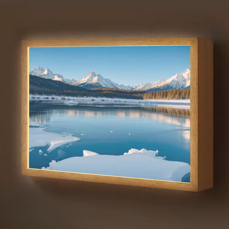 Nachtlicht Kinder - Landschaft - Winter - See - Berg - Aussicht - Eis — 1