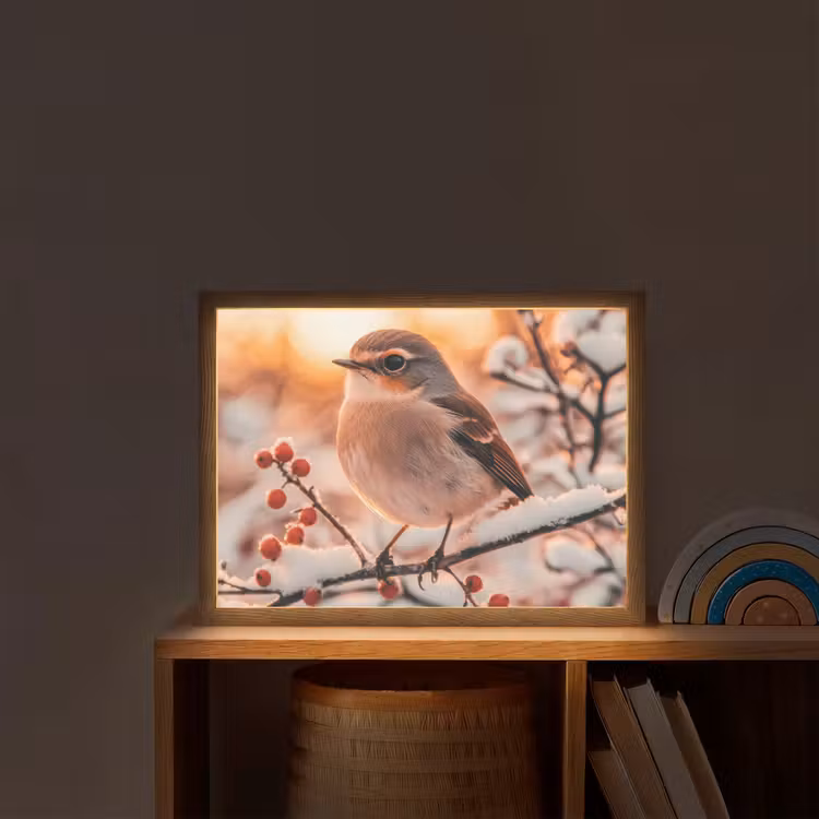 Nachtlicht Kinder - Vogel - Zweig - Winter - Tiere - Schnee — 2