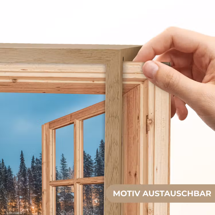 Nachtlicht Kinder - Winterlandschaft - Natur - Haus - Berge - Aussicht - Fenster — 5