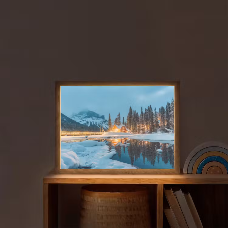 Nachtlicht Kinder - Winterlandschaft - Natur - Haus - Berge - Schnee — 2