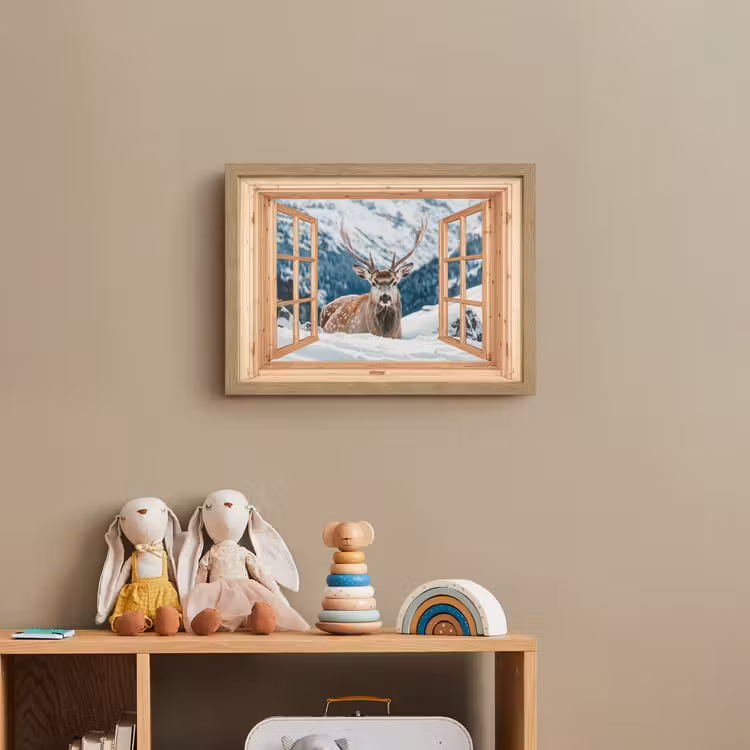 Nachtlicht Kinder - Durchblick - Hirsche - Landschaft - Winter - Natur - Tiere - Berge — 3