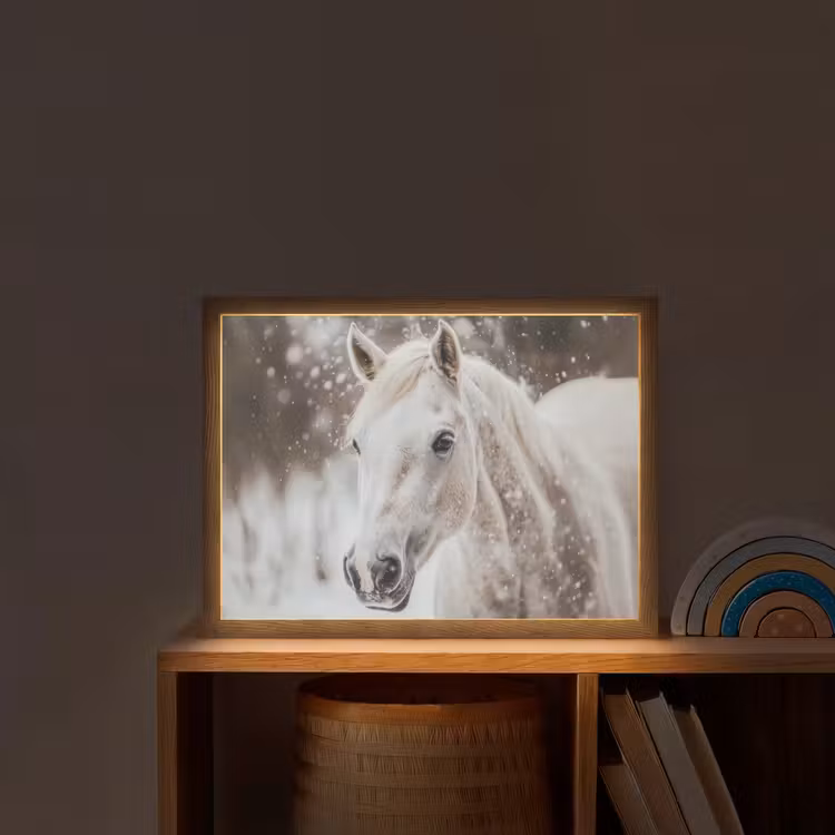 Nachtlicht Kinder - Pferd - Weiß - Winter - Natur - Schnee - Tiere — 2