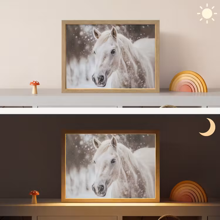 Nachtlicht Kinder - Pferd - Weiß - Winter - Natur - Schnee - Tiere — 6