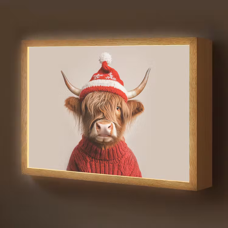 Nachtlicht Kinder - Schottischer Highlander - Weihnachten - Mütze - Pullover - Winter — 1
