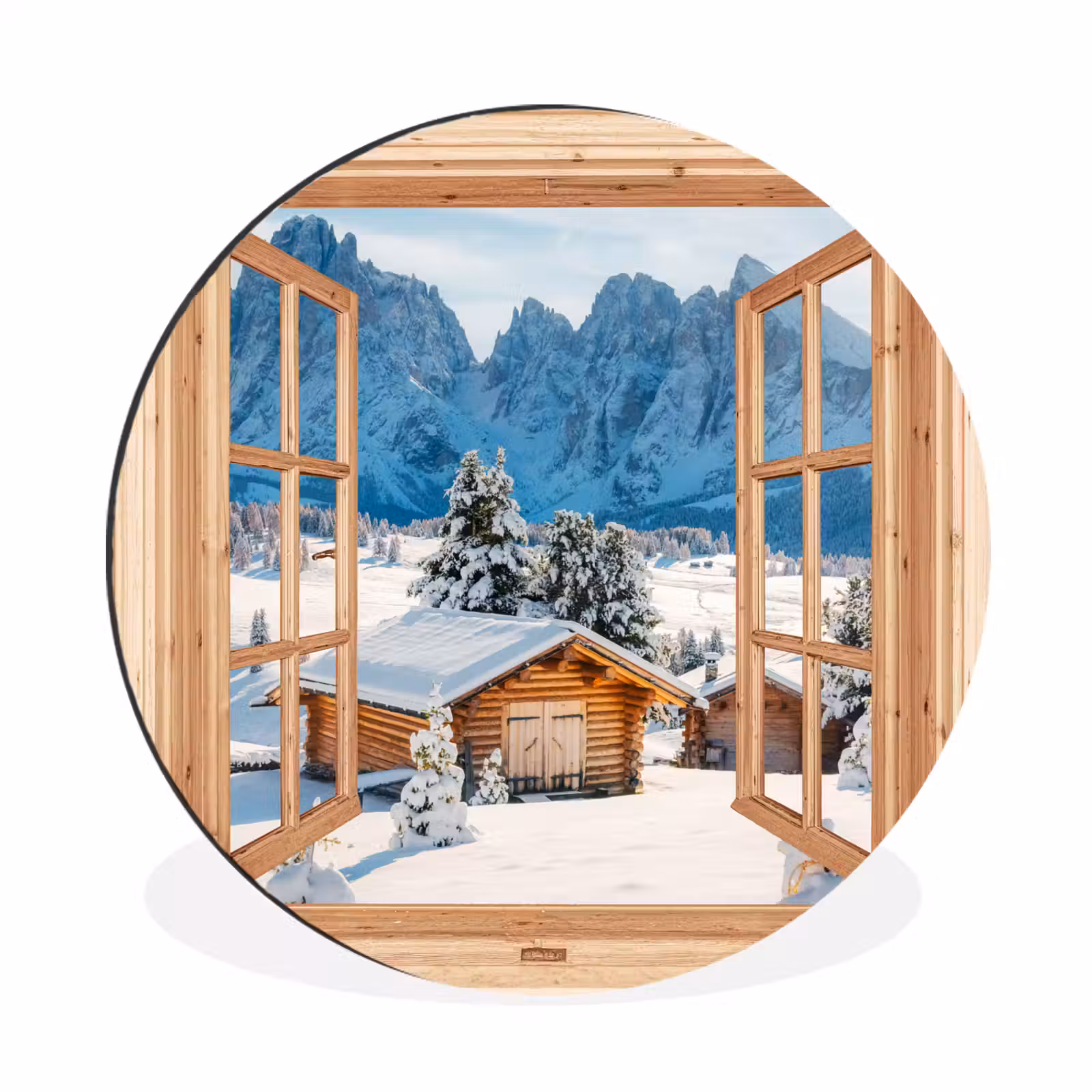 Durchblick - Winterlandschaft - Hütte - Berge - Aussicht — 1