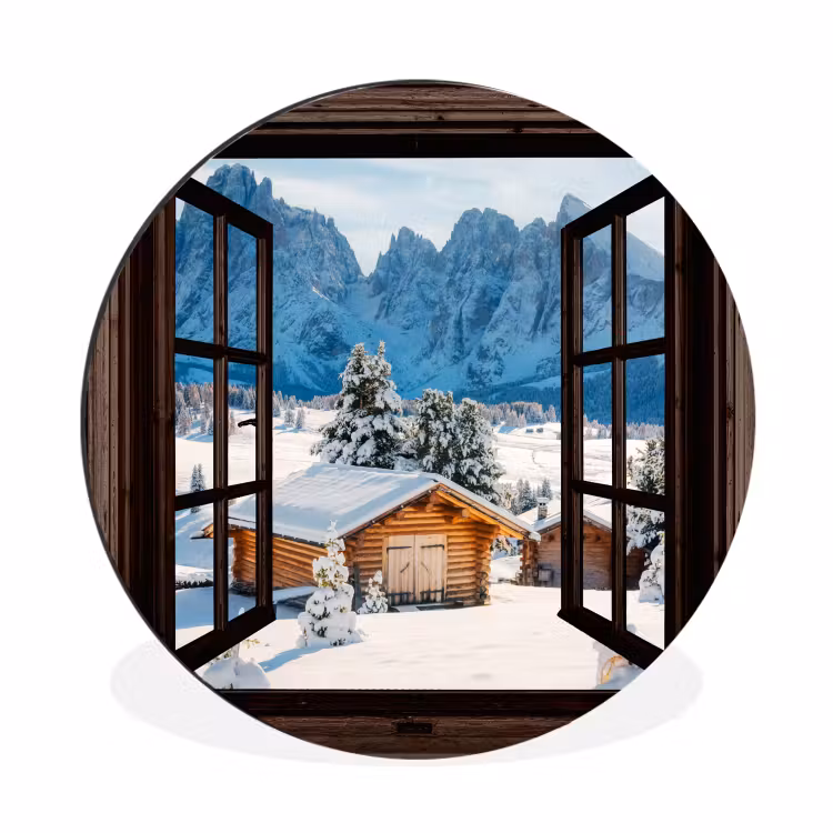 Aussicht - Winter - Landschaft - Hütte - Berge — 1