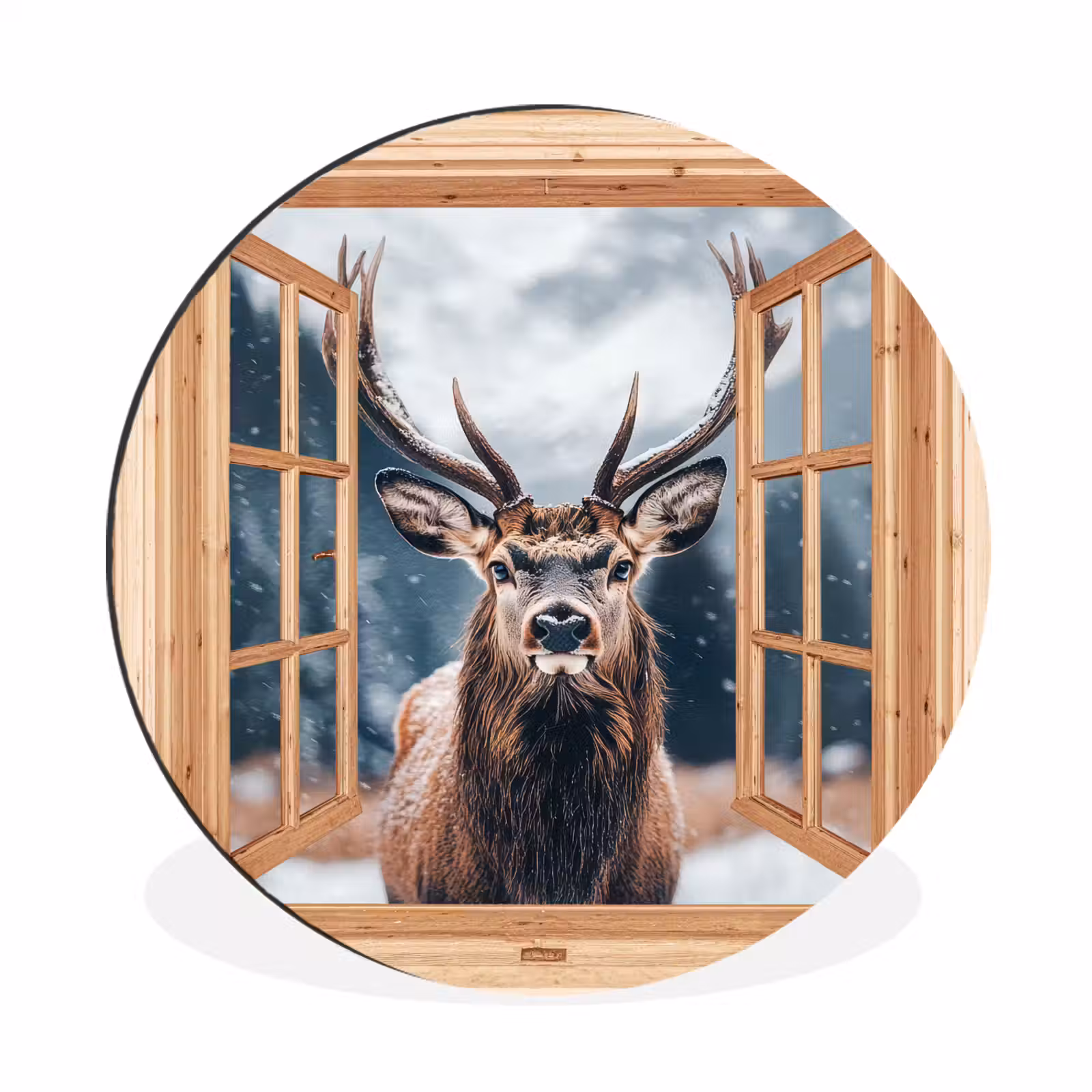 Durchblick - Hirsche - Tiere - Winterlandschaft - Schnee — 1