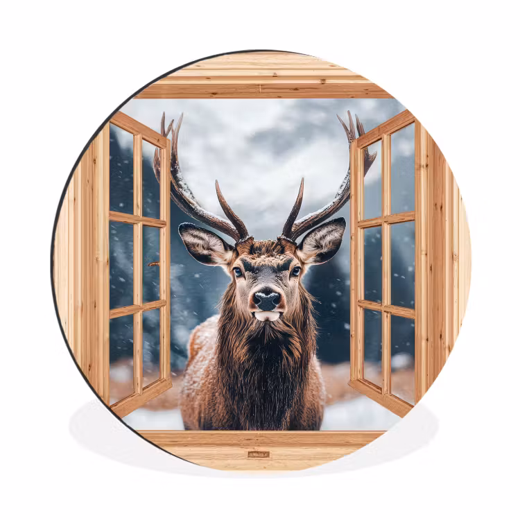 Durchblick - Hirsche - Tiere - Winterlandschaft - Schnee — 1