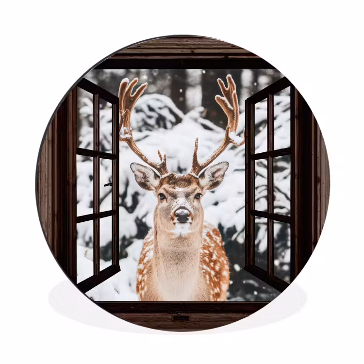 Hirsche - Schnee - Winter - Wald - Tiere - Durchschauen — 1