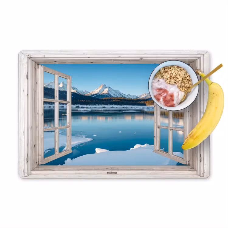 Tischset - 6 Stück - Landschaft - Winter - See - Berg - Aussicht - Licht — 1