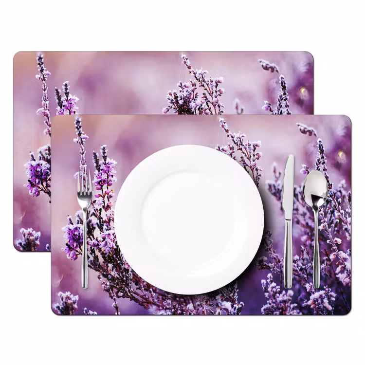Tischset - 6 Stück - Lavendel - Winter - Blumen - Lila — 2