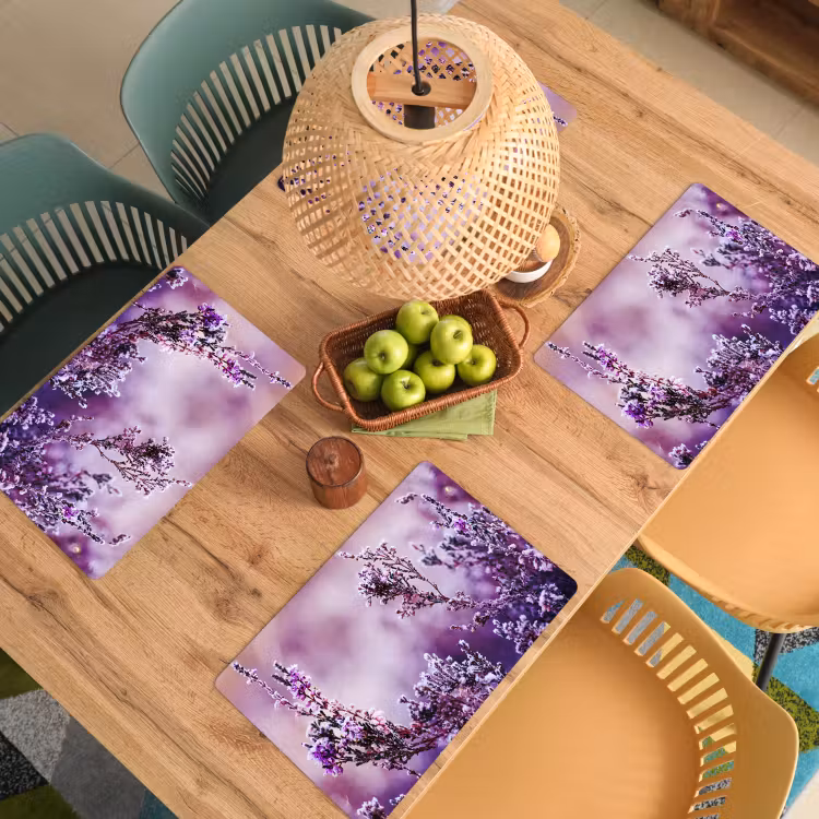 Tischset - 6 Stück - Lavendel - Winter - Blumen - Lila — 4