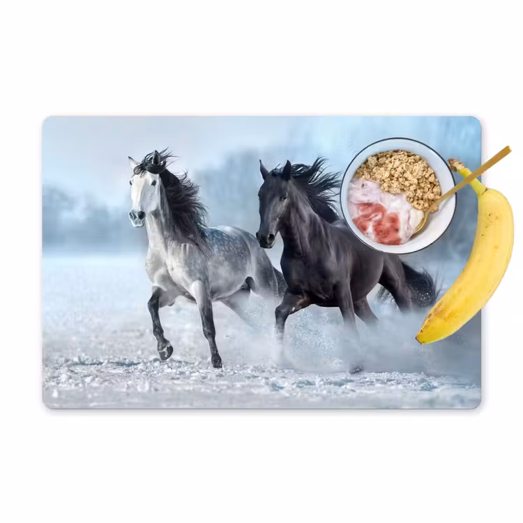 Tischset - 6 Stück - Pferde - Winter - Tiere - Natur - Schnee — 1