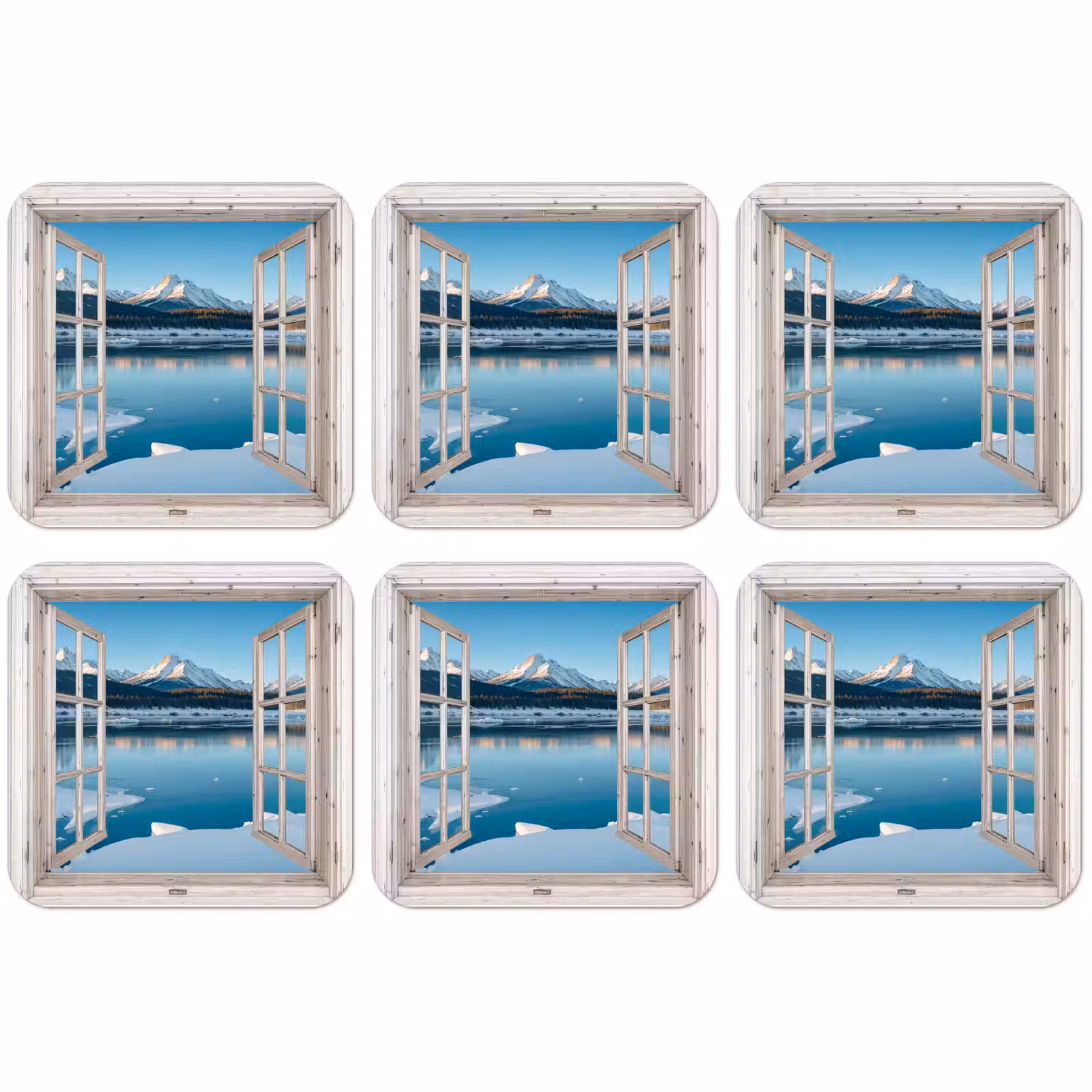 Untersetzer - Landschaft - Winter - See - Berg - Aussicht - Licht — 1