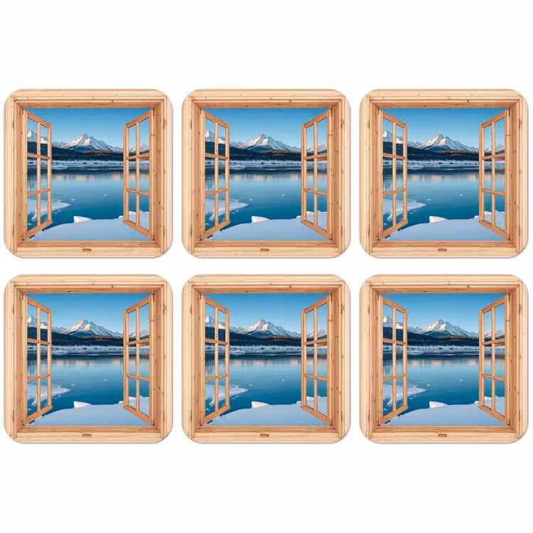 Untersetzer​ - Ansichten - Landschaft - Winter - See - Berg - Aussicht — 1