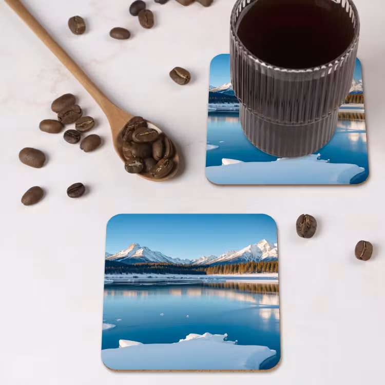 Untersetzer - Landschaft - Winter - See - Berg - Aussicht - Eis — 4