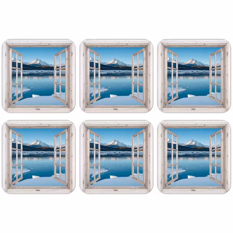 Untersetzer - Landschaft - Winter - See - Berg - Aussicht - Licht — 1