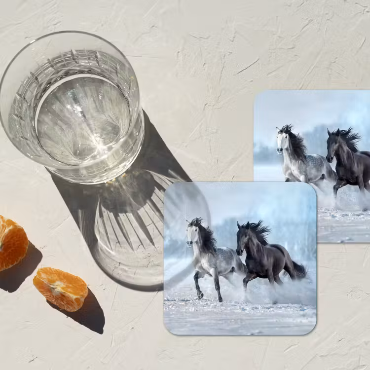 Untersetzer​ - Pferde - Winter - Tiere - Natur - Schnee — 2