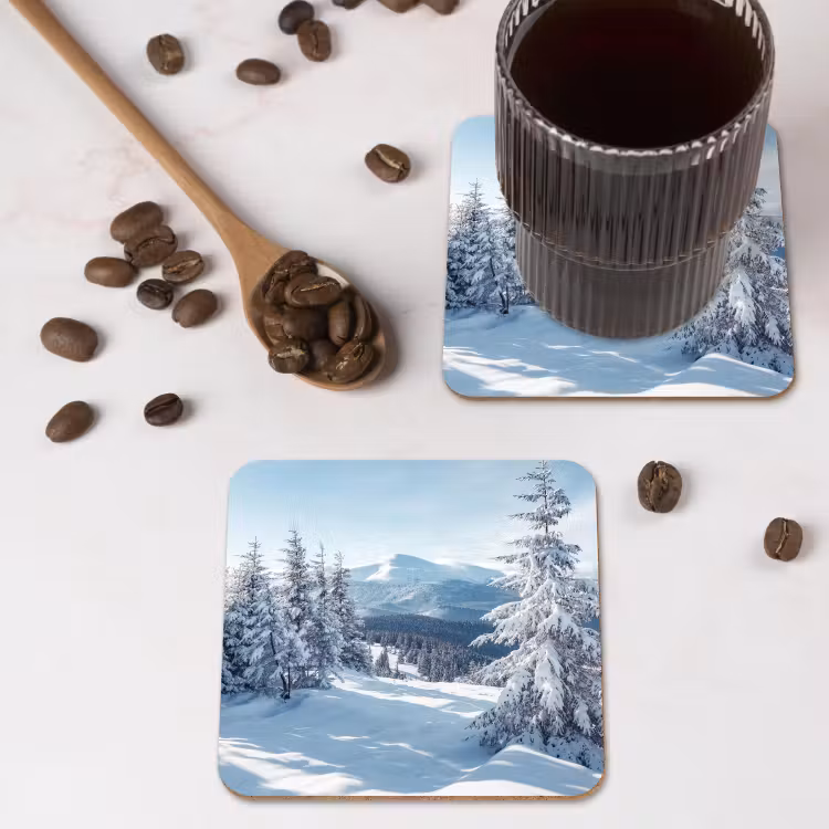 Untersetzer - Winterlandschaft - Natur - Berge - Bäume - Schnee — 4