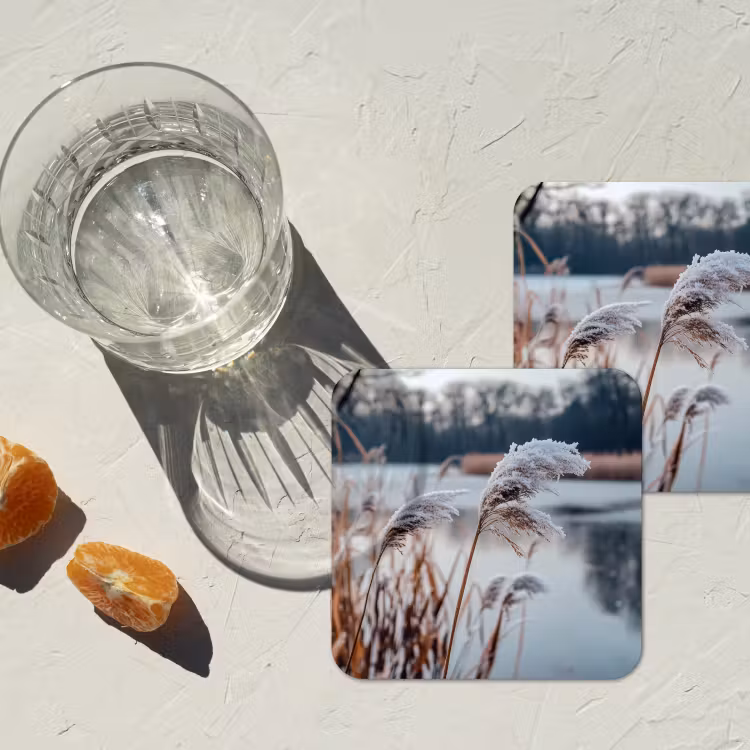 Untersetzer - Schilf - Gras - Natur - Winter - See — 2