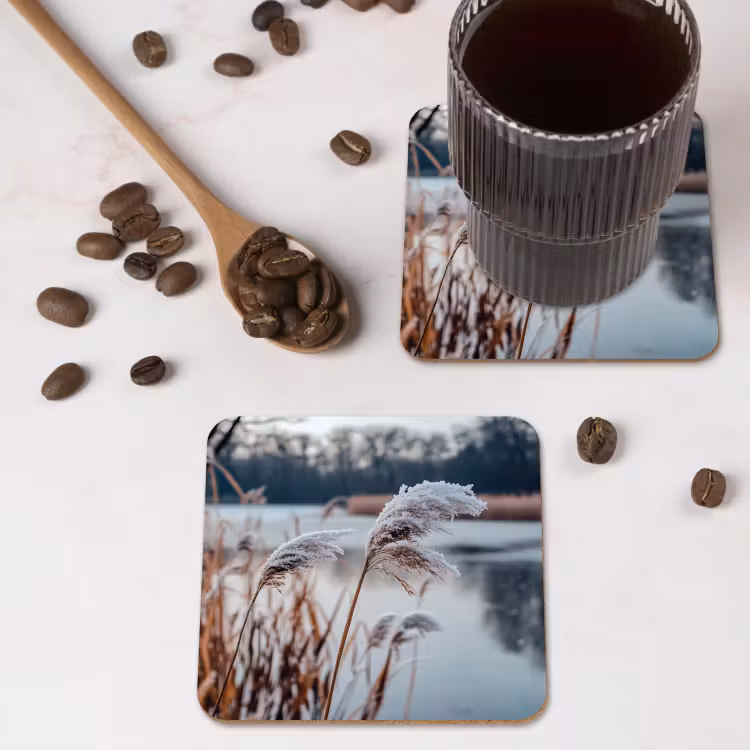 Untersetzer - Schilf - Gras - Natur - Winter - See — 4